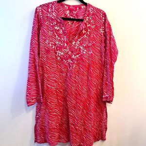 Raj Embroidered Pink Tunic
